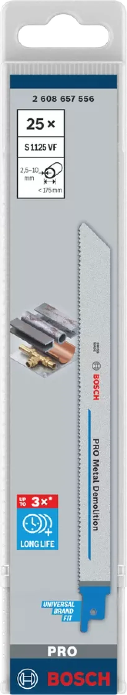 BOSCH รุ่น S1125VF - 25 Pcs. PRO Metal RSB Demolition ใบเลื่อย เซเบอร์ซอว์ รหัส 2608657556