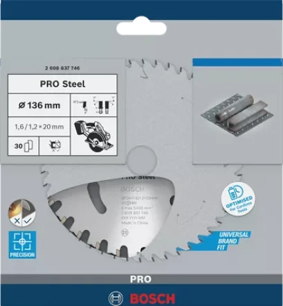 Bosch รุ่น ใบเลื่อยวงเดือน Standard for Metal 6 นิ้ว 136 x 20 มม. (1ชิ้น) ( 2608837746 )