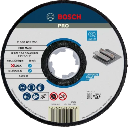 Bosch รุ่น 2608619255 ใบตัด X-LOCK 125 มม. X 2.5 มม. T41 (Expert Metal) (1ชิ้น)