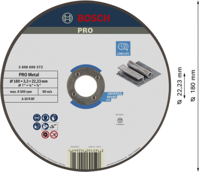 Bosch รุ่น 2608600272 ใบตัด 7&quot; 3.0 มม.