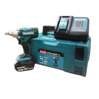 MAKITA  DTW190SF1J เครื่องขันบล๊อกไร้สาย 18 โวลต์ 1/2 นิ้ว แรงบิดสูงสุด 190 NM (แบต 3.0Ah x 1 + แท่นชาร์จ)