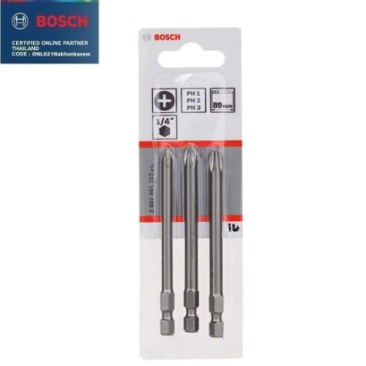 Bosch รุ่น 2607001757 ดอกไขควง Ex PH1 , PH2 ,PH3 89 มม. แพ็ค 3
