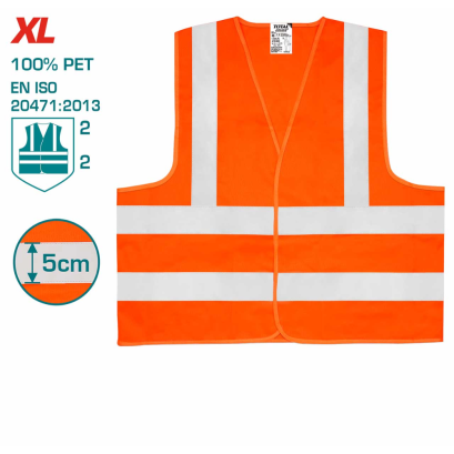 Total รุ่น TSP503 เสื้อจราจร สะท้อนแสง Size XL ( 100% Polyester ) - Reflection Vest