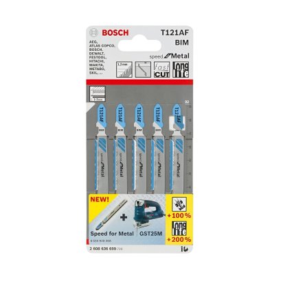 ใบเลื่อยฉลุ เหล็ก (T 121 AF) - 5 ใบ Replace 2608636699