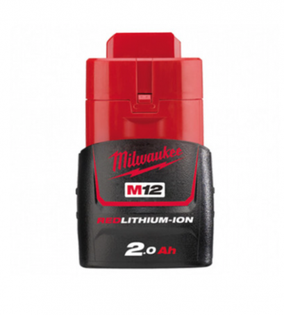 Milwaukee M12 B2 แบตเตอรี่ 12 โวลต์ 2.0 แอมป์อาว