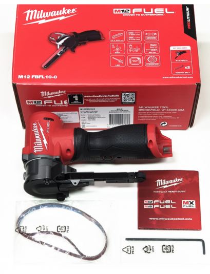 Milwaukee M12 FBFL10-0 เครื่องขัดกระดาษทรายสายพาน 3/8&quot; x 13&quot; 12 โวลต์