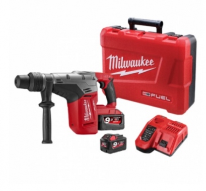 Milwaukee M18 CHM-902C สว่านโรตารี่ไร้สาย 18 โวลต์ 5 กก. SDS Max แบตเตอรี่ 9 แอมป์อาว x 2 ก้อน