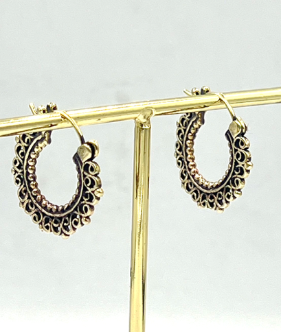 Tribal Brass hoop earrings