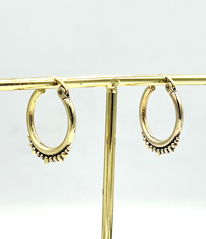 Boho Dot Bsrass hoop earring