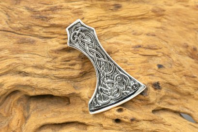 AXE Head with Jormungand and Celtic Scrolls