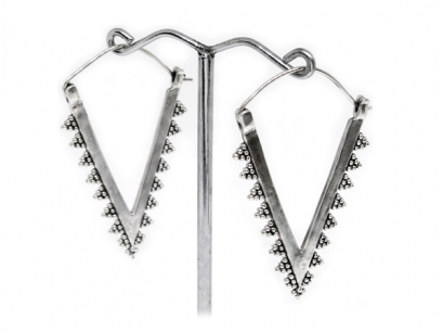 &quot; Tribal Dotted Hoop Earrings &quot;