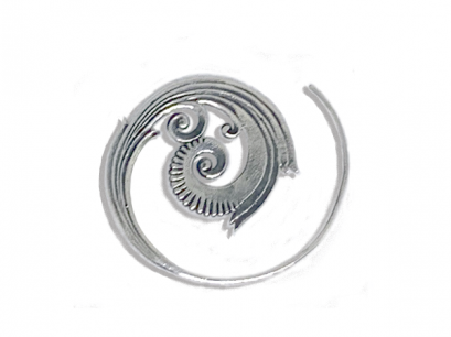 Lotus Flower Silver Hoop Earrings