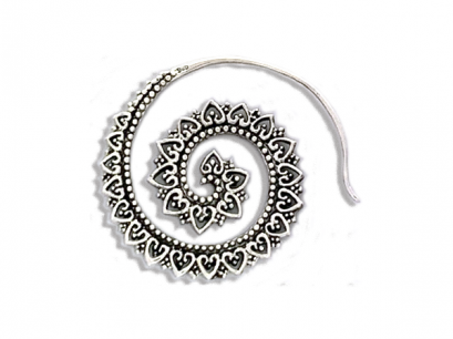 &quot; Lotus Spiral Tribal Earrings &quot;