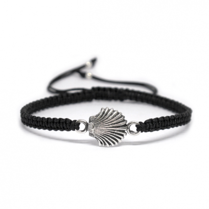 &quot;Black String Rope Bracelet Shell sea charm &quot;