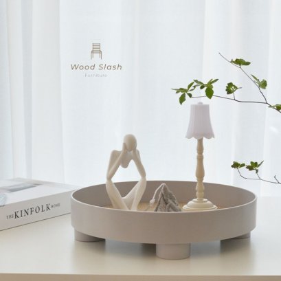 Wood Slash Decor | ถาดใส่ของ ถาดใส่เครื่องสำอางค์ สไตล์มูจิ มินิมอล ขนาด 26x26x2.5 ซม