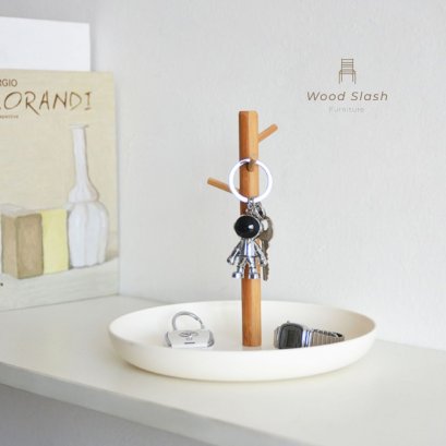 Wood Slash Decor | ถาดใส่ของ ถาดใส่กุญแจ ถาดใส่เครื่องสำอางค์ สไตล์มูจิ มินิมอล ขนาด 20x20 ซม