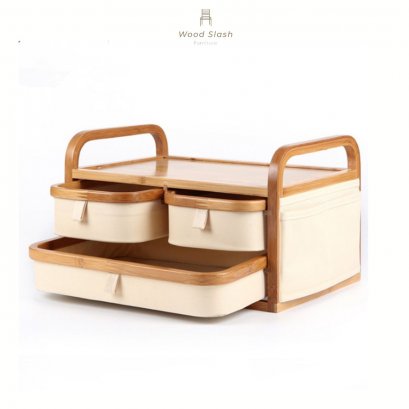 Wood Slash Decor | ชั้นวางของเอนกประสงค์ ขนาดเล็ก ขนาด 33x23x20 สีเทา