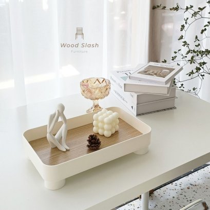 Wood Slash Decor | ถาดใส่ของ ถาดใส่เครื่องสำอางค์ สไตล์มูจิ มินิมอล ขนาด 31x20x7 ซม