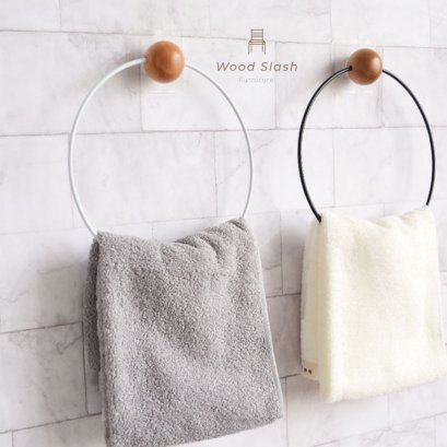 Wood Slash Decor | ห่วงแขวนผ้า ที่แขวนผ้าเช็ดมือ ที่ตากผ้าเช็ดมือ ชั้นแขวนแบบกลม