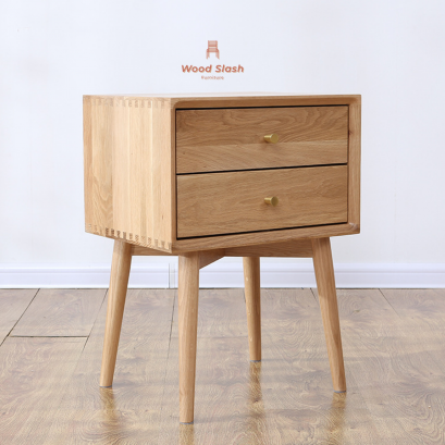 Wood Slash ตู้ข้างเตียง Hina (ひな) ขนาด 45x35x60 ซม.ไม้โอ๊ค