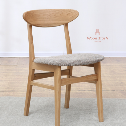 Wood Slash เก้าอี้ไม้โอ๊ค Naki (なき) 40x45x78cm ไม้โอ๊ค มีเบาะ