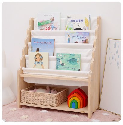 Wood Slash Kids | ชั้นวางหนังสือเด็ก ขนาด 84x30x89