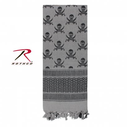 ผ้าชีมัคเนื้อผ้าหนา Rothco Spartan Skulls Grey