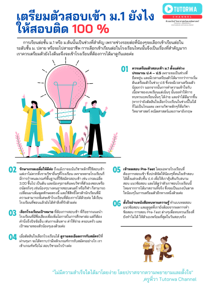 เตรียมตัวสอบเข้า ม.1 ยังไง ให้สอบติด 100 %
