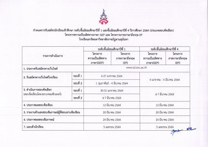 กำหนดการรับสมัครสอบเข้า ม.1 และ ม.4 สาธิตสวนสุนันทา 2564