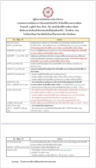 กำหนดการรับนักเรียนชั้น ม.1 หลักสูตรปกติ ปีการศึกษา 2566 โรงเรียนสาธิต มศว ประสานมิตร (ฝ่ายมัธยม)