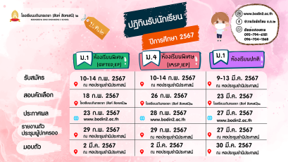 กำหนดการรับนักเรียนชั้น ม.1และ ม.4 ปีการศึกษา 2566 โรงเรียนบดินทรเดชา (สิงห์ สิงหเสนี) ๒