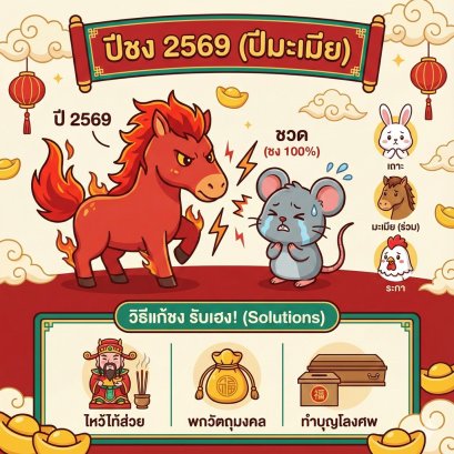 ปีชง 2569 (ปีมะเมีย) มีปีไหนบ้าง? เจาะลึกดวง 4 นักษัตร พร้อมวิธีแก้ชงพลิกร้ายกลายเป็นดี (ฉบับสมบูรณ์)
