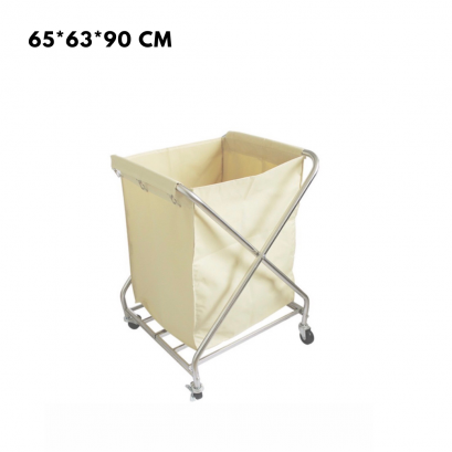 รถเข็นผ้าสแตนเลส BWT-X ทรง X เหล็กหนา เชื่อมแข็งแรง