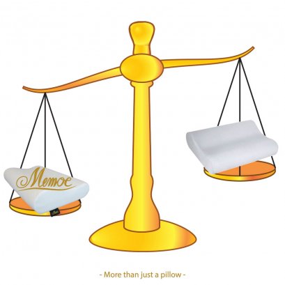 หมอนเมโม่ ผลิตจากเมมโมรี่โฟมคุณภาพสูง จึงมีน้ำหนักมากกว่าหมอนทั่วไป