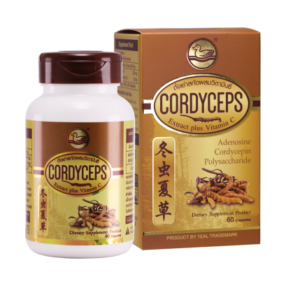 ถั่งเช่าสกัด ผสมวิตามินซี  ตรานกเป็ดน้ำ (60แคปซูล/ขวด)