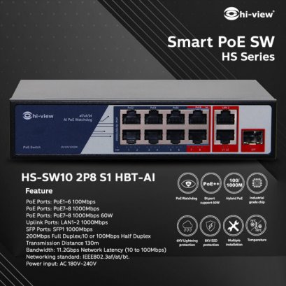 HS-SW10 2P8 S1 HBT-AI (10 Port)