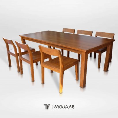 ชุดโต๊ะอาหารไม้สัก DS071