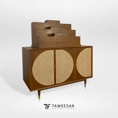 ตู้พระไม้สักผสมหวาย AA047