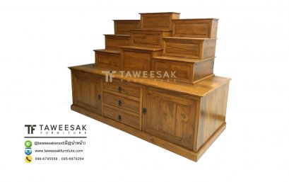 โต๊ะหมู่พร้อมฐาน9*9ไม้สัก AA017