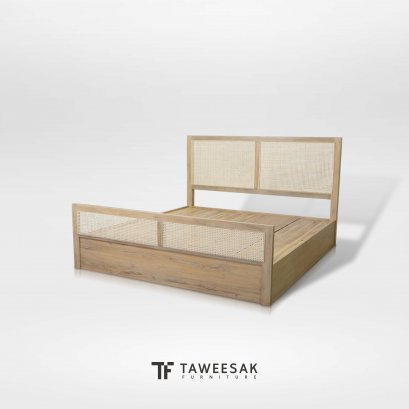 เตียงไม้สักบุหวาย BE188