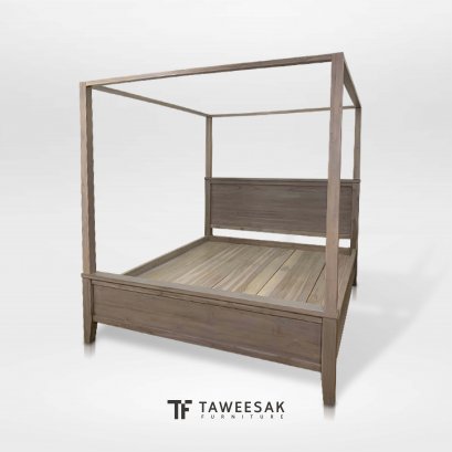 เตียงสี่เสาไม้สักแท้ BE142