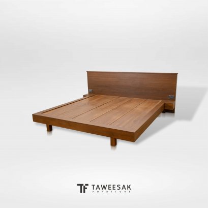 เตียงนอนไม้สักแท้มีไฟ BE189