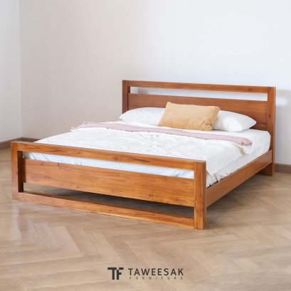 เตียงโมเดิร์นไม้สักแท้ BE147