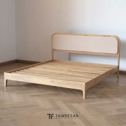 Latte เตียงไม้สักบุเบาะ BE209