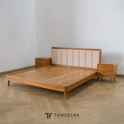 Sunlight เตียงไม้สักบุเบาะ BE212