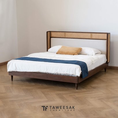Mandarin เตียงไม้สักบุเบาะ BE213