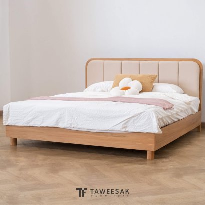 Pumpkin เตียงไม้สักบุเบาะ BE217