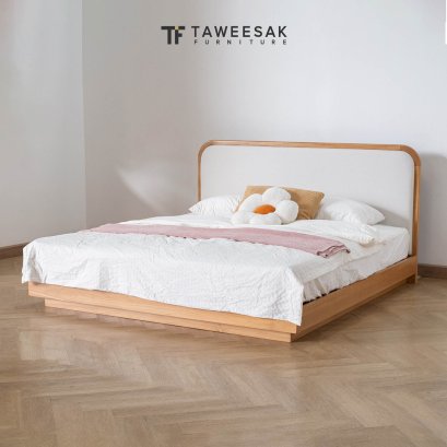 Cotton เตียงไม้สักบุเบาะ BE218