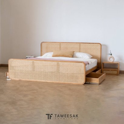 เตียงไม้สักบุหวาย BE281