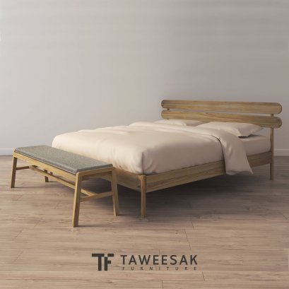 Kuma เตียงไม้สักมินิมอล BE114